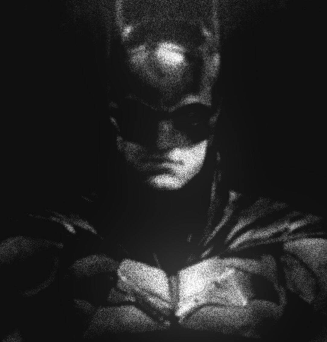 Foto de perfil de Batman en blanco y negro oscuro