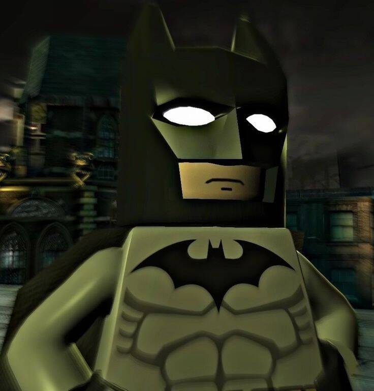 Foto de perfil de Lego Batman con fondo oscuro