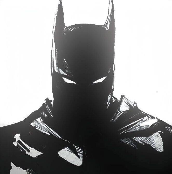 Foto de perfil de Batman en silueta oscura