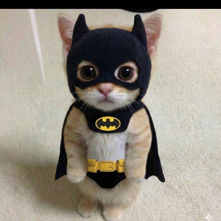 Pfp Profile Picture of Cute Cat Dressed as Batman