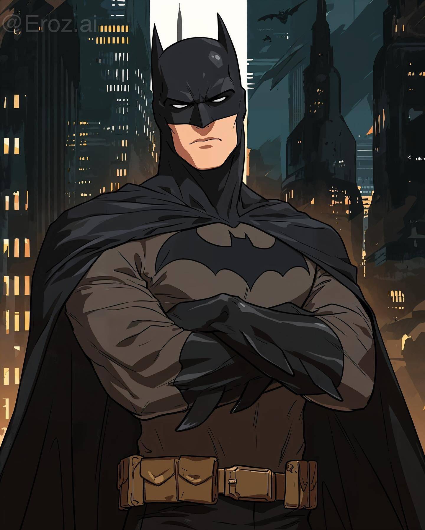 Pfp Profile Picture of Batman with Cape and Mask in Gotham