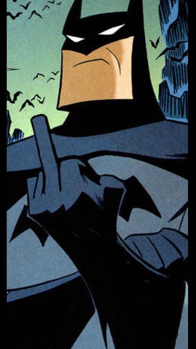 Foto de perfil de Batman que muestra el signo malo