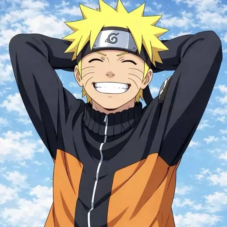 Naruto's Pfp Profile Picture Smiling with Blue Background
