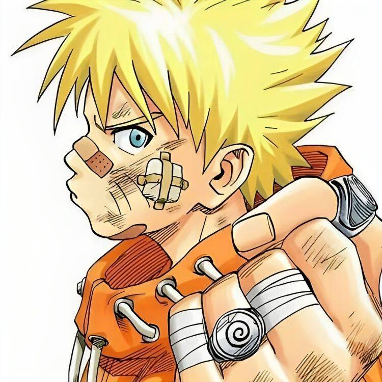 Naruto's Pfp Profile Picture With Band Aids and Determined Look