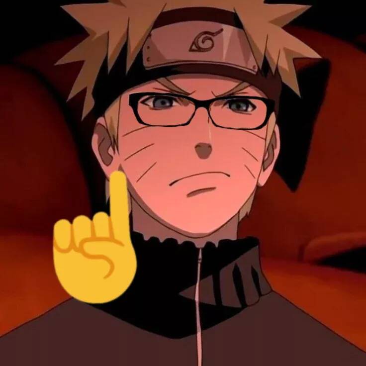 Pfp Profile Picture of Naruto Wearing Glasses and Peace Sign
