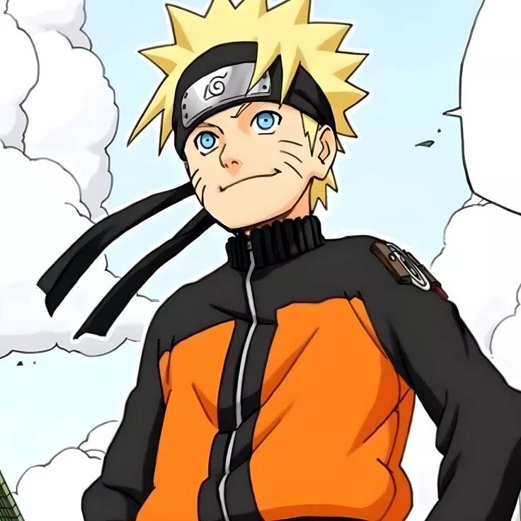 Pfp Profile Picture of Smiling Naruto in Orange Clothes