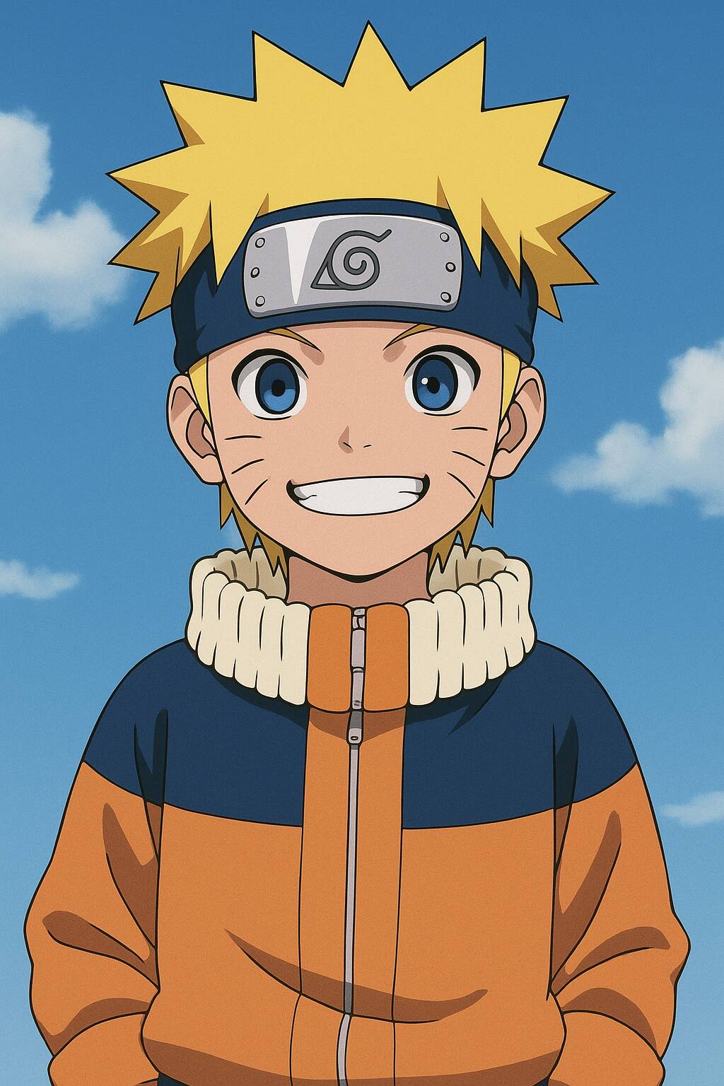 Pfp Profile Picture of Smiling Naruto in Orange Jacket