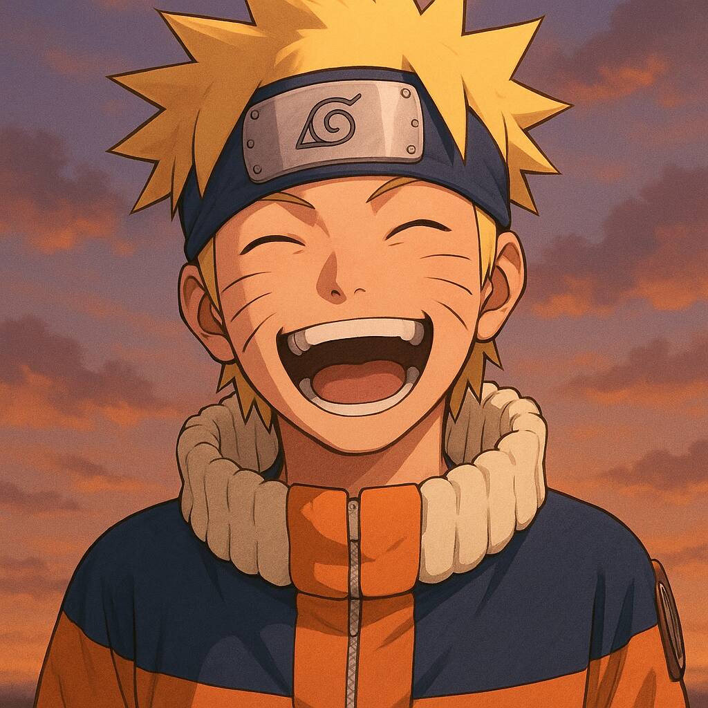 Naruto's Pfp Profile Picture Smiling with Colorful Backgrornd
