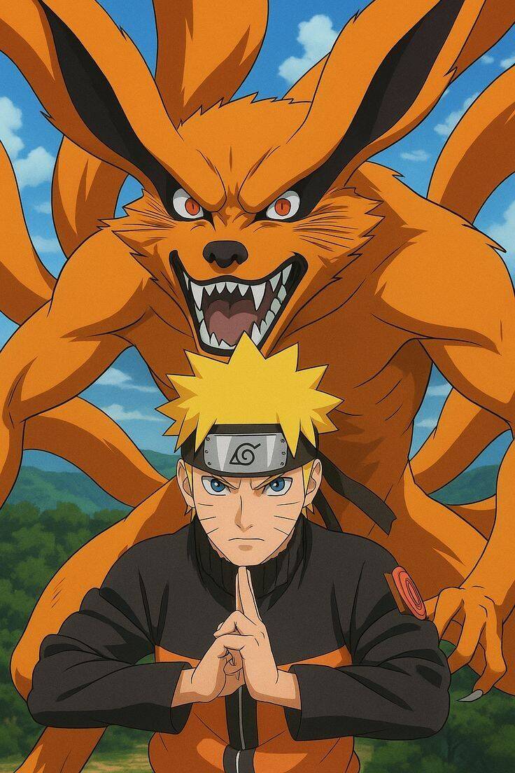 Naruto's Pfp Profile Picture with Kurama in Bijuu Mode