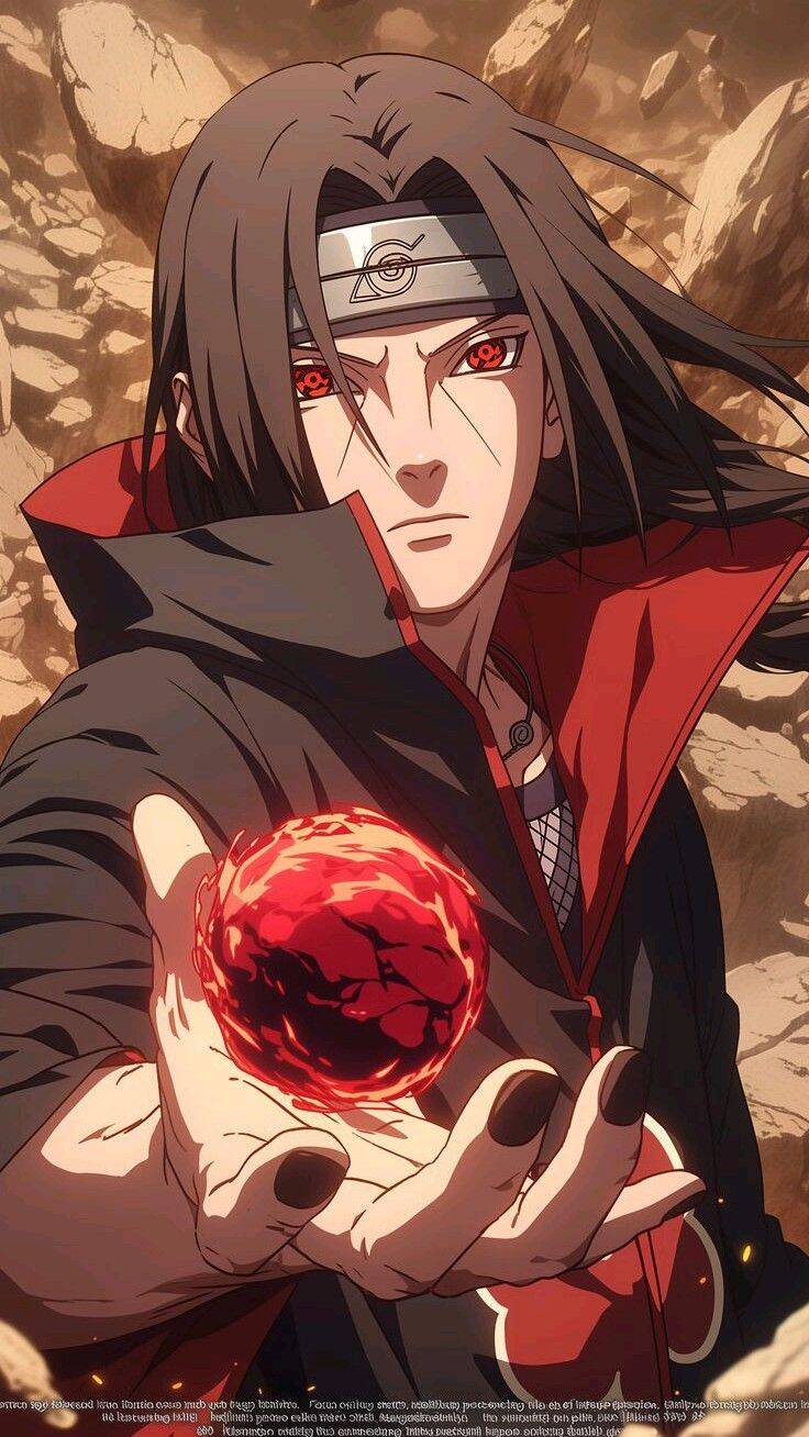 Pfp Profile Picture of Itachi Uchiha with Red Eyes and Chakra Sphere