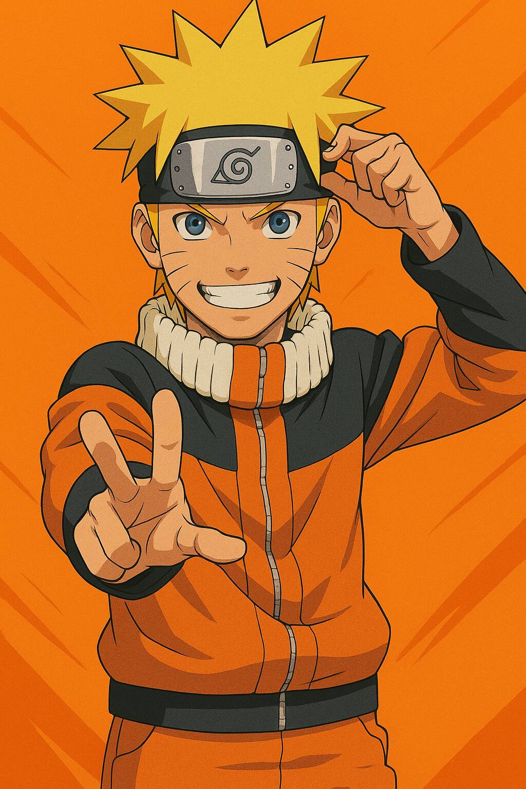 Pfp Profile Picture of Naruto Smiling and Making a Peace Sign