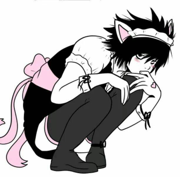 Foto de perfil de Femboy con orejas de gato y delantal
