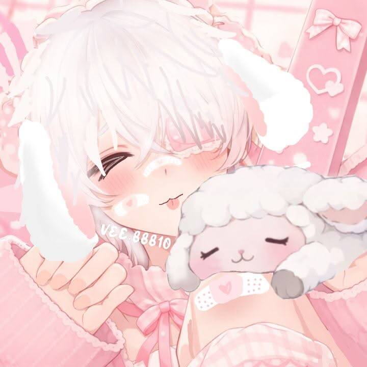 Foto de perfil de Femboy con orejas de conejo y peluche