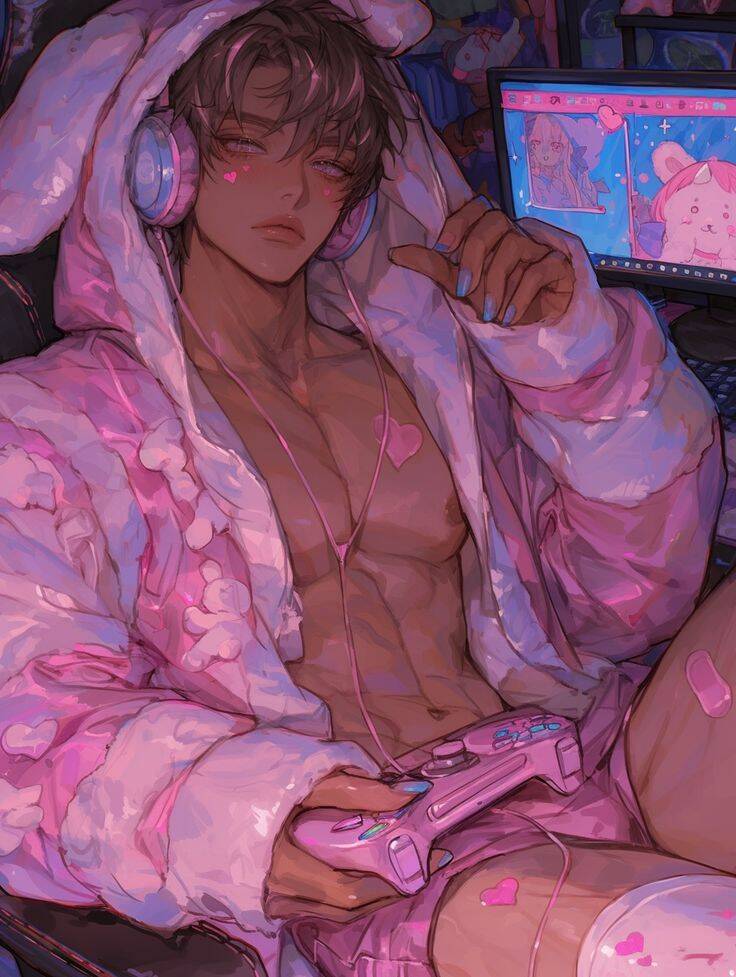 Foto de perfil de Femboy con traje de conejita rosa