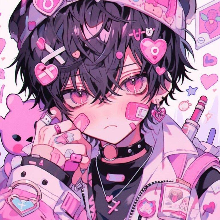 Foto de perfil femenina estilo kawaii con corazón