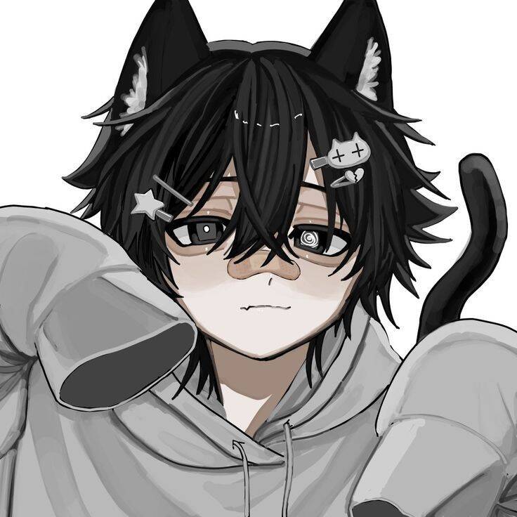 Pfp Profile Picture of Femboy with Cat Ears and Kawaii Style