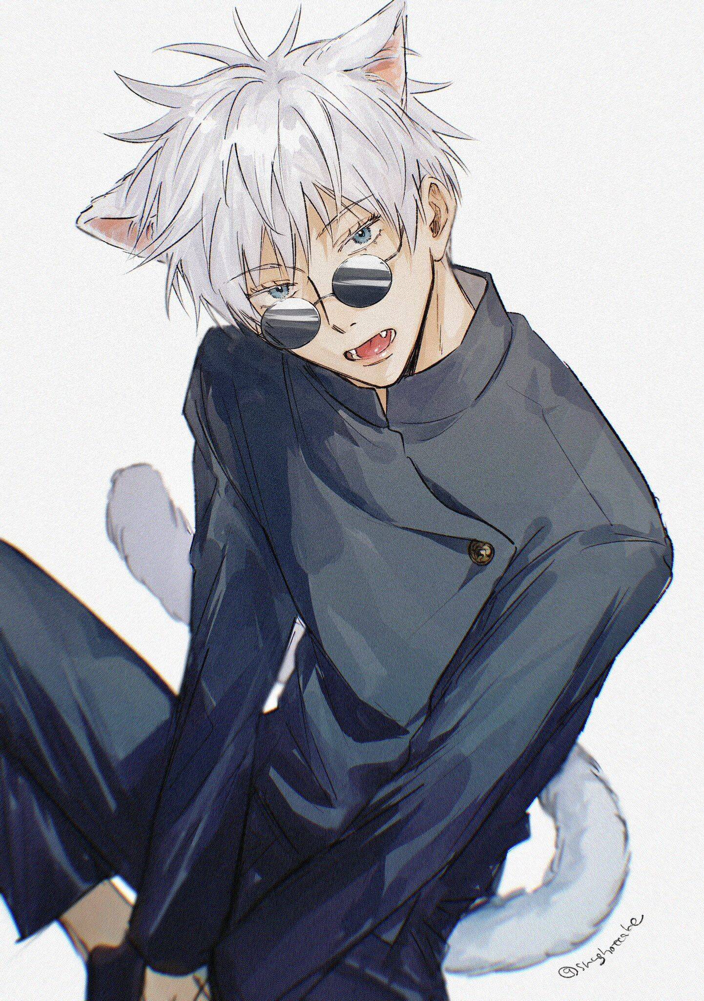 Foto de Perfil de Femboy com Orelhas de Gato e Óculos Escuros