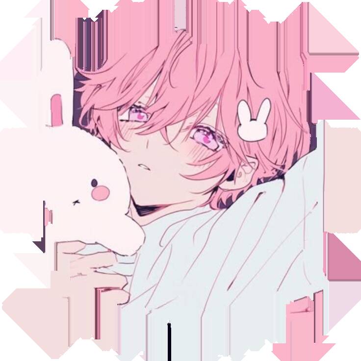 Foto de Perfil de Femboy com Cabelo Rosa e Coelho