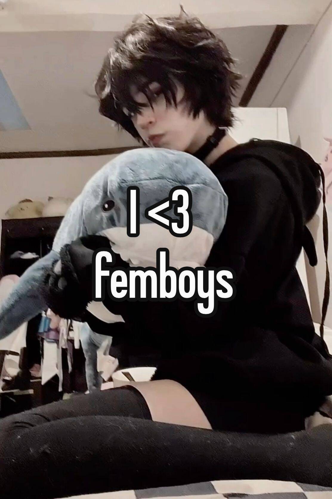 Foto de Perfil de Femboy com Pelúcia de Tubarão