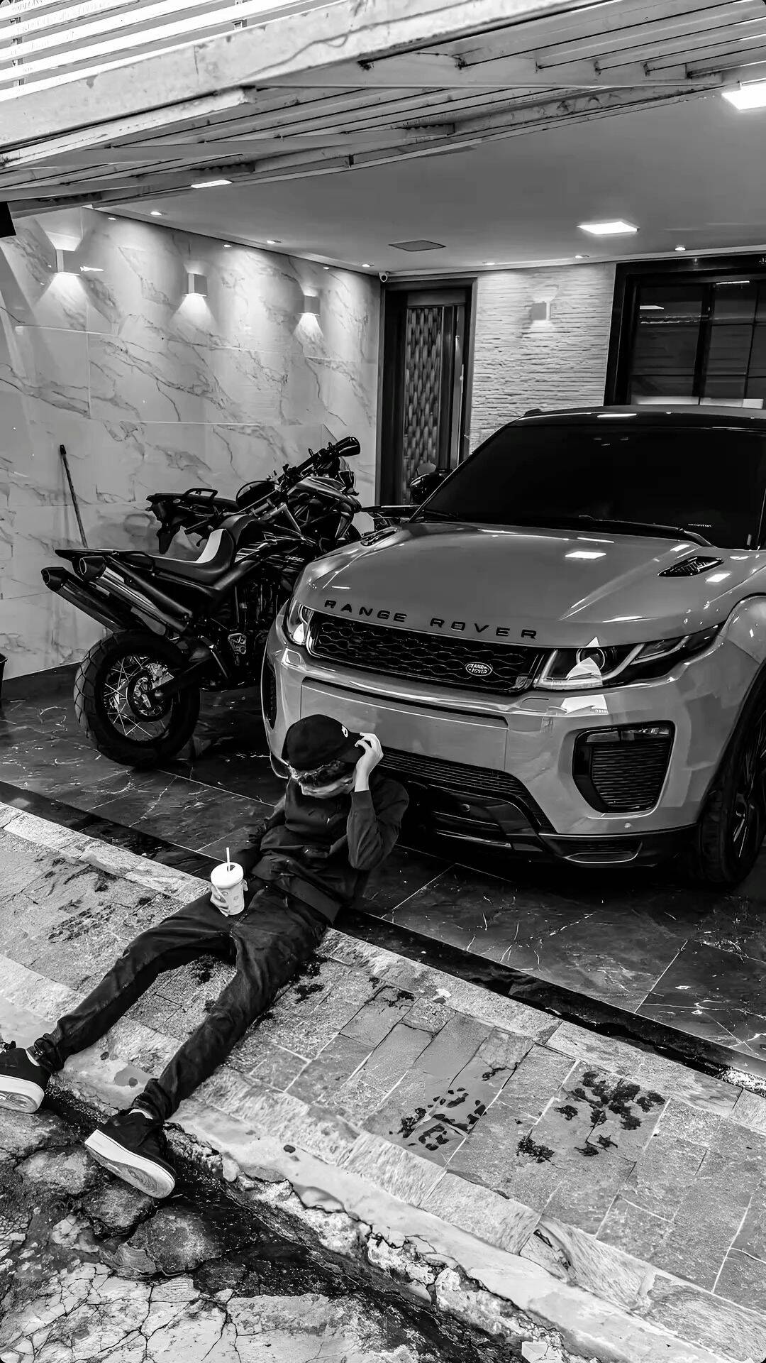Pfp Profile Picture of Child with Luxury Car and Motorcycle