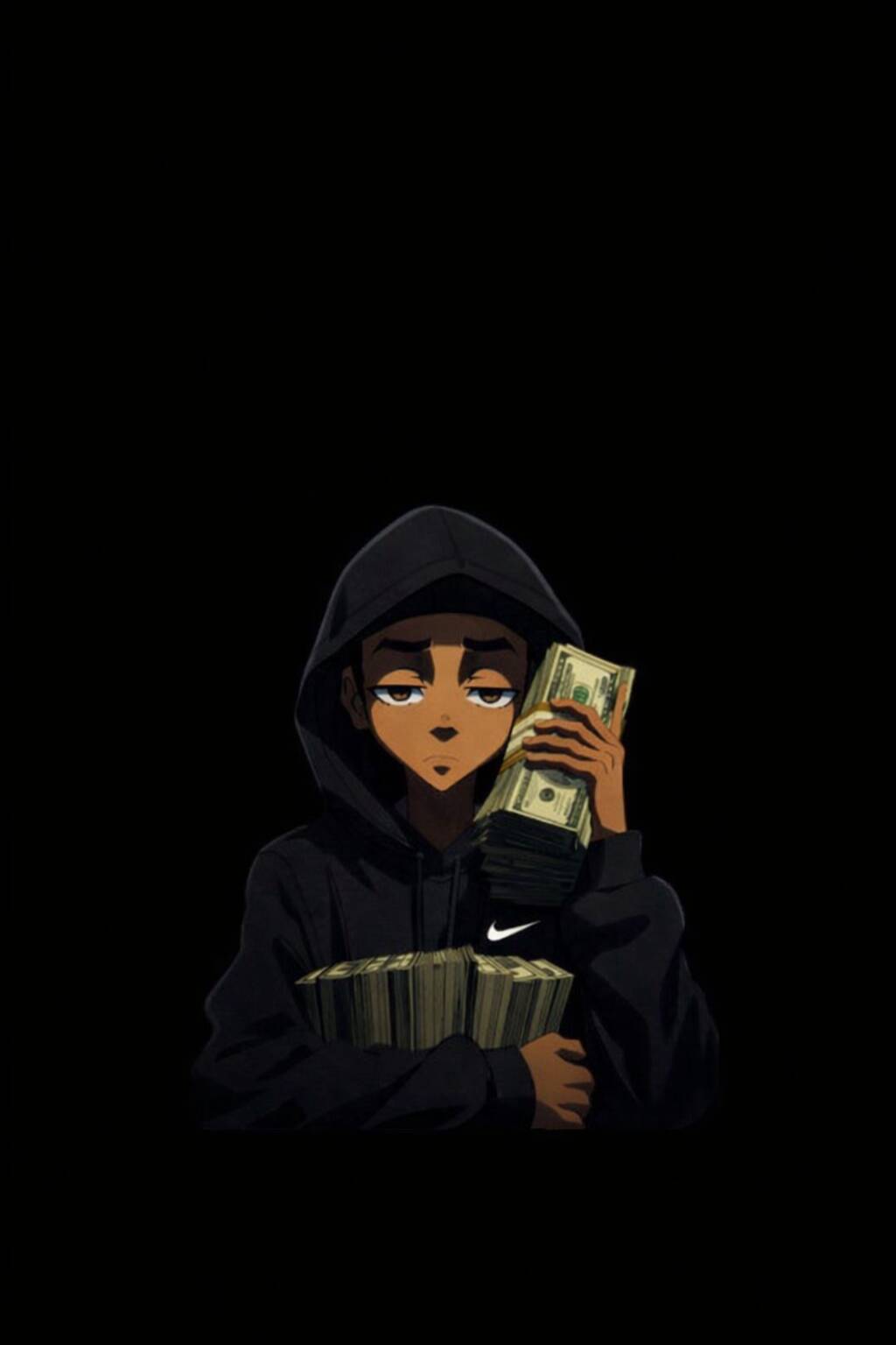 Pfp Profile Picture Cool with Money and Black Hoodie