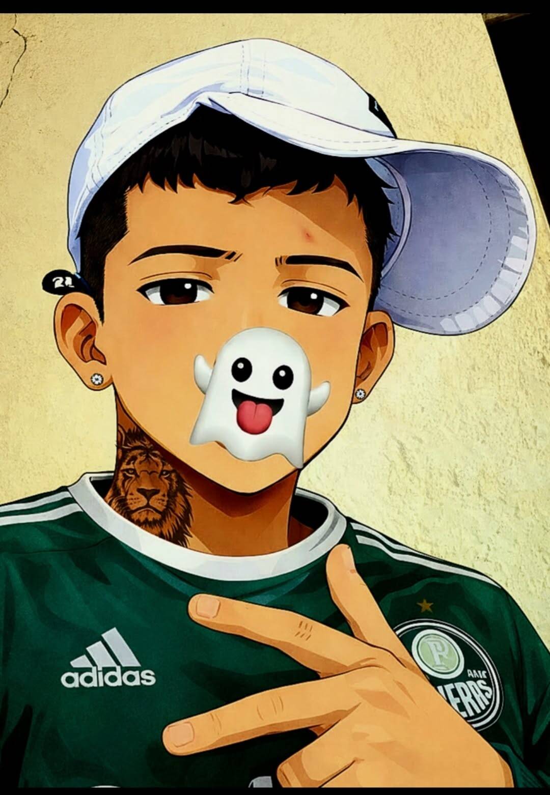 Pfp Profile Picture Cool with Palmeiras and Fantasminha Shirt