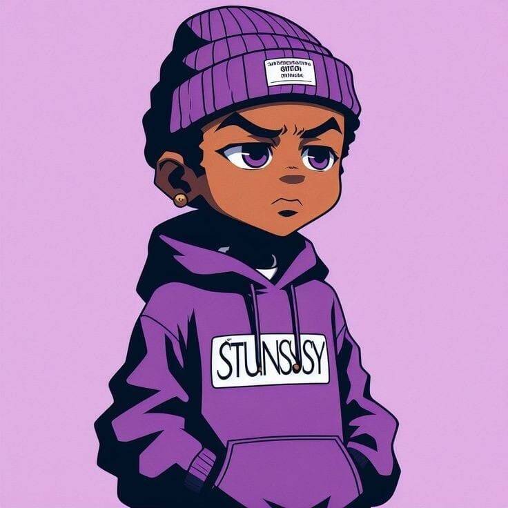 Pfp Profile Picture Cool Design Style with Purple Sweatshirt