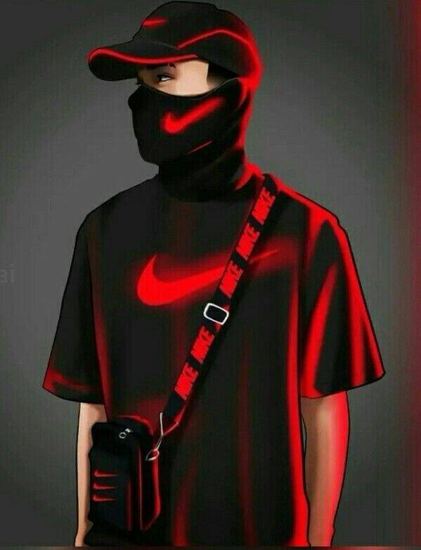 Pfp Profile Picture of Kid with Nike Style in Black and Red