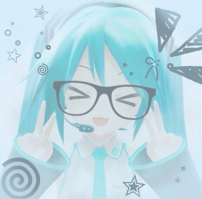 Foto de Perfil da Hatsune Miku com Óculos e Cabelo Azul