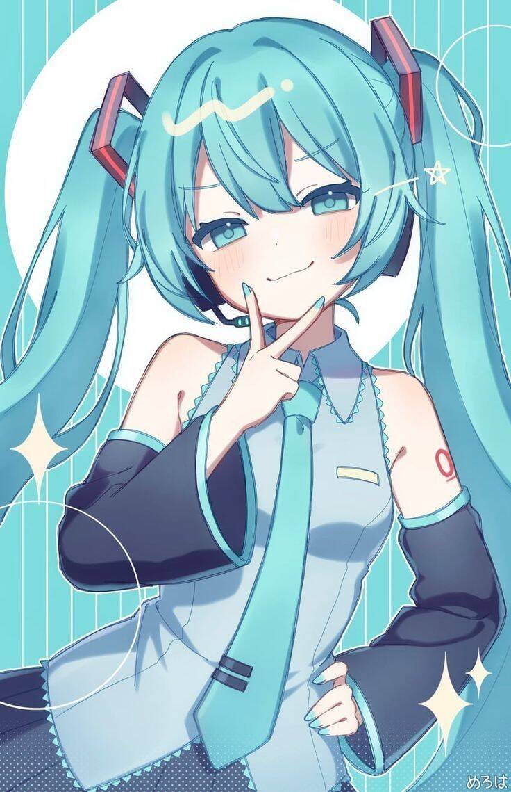 Foto de Perfil da Hatsune Miku com Cabelo Azul e Sorriso