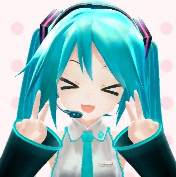 Foto de Perfil da Hatsune Miku com Cabelo Azul e Sorriso