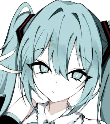 Foto de Perfil da Hatsune Miku com Cabelo Azul e Olhos Brilhantes