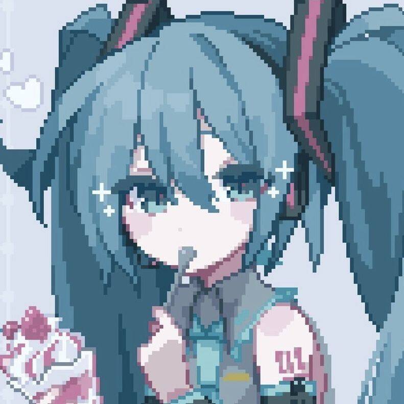 Foto de Perfil da Hatsune Miku com Cabelo Azul e Microfone