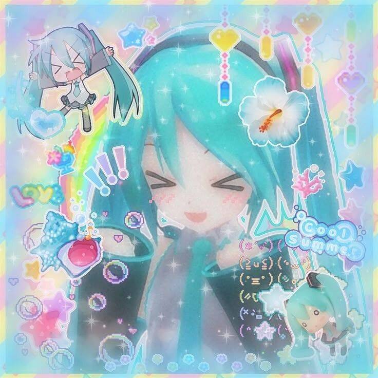 Pfp Profile Picture of Hatsune Miku with Blue Hair and Kawaii Style