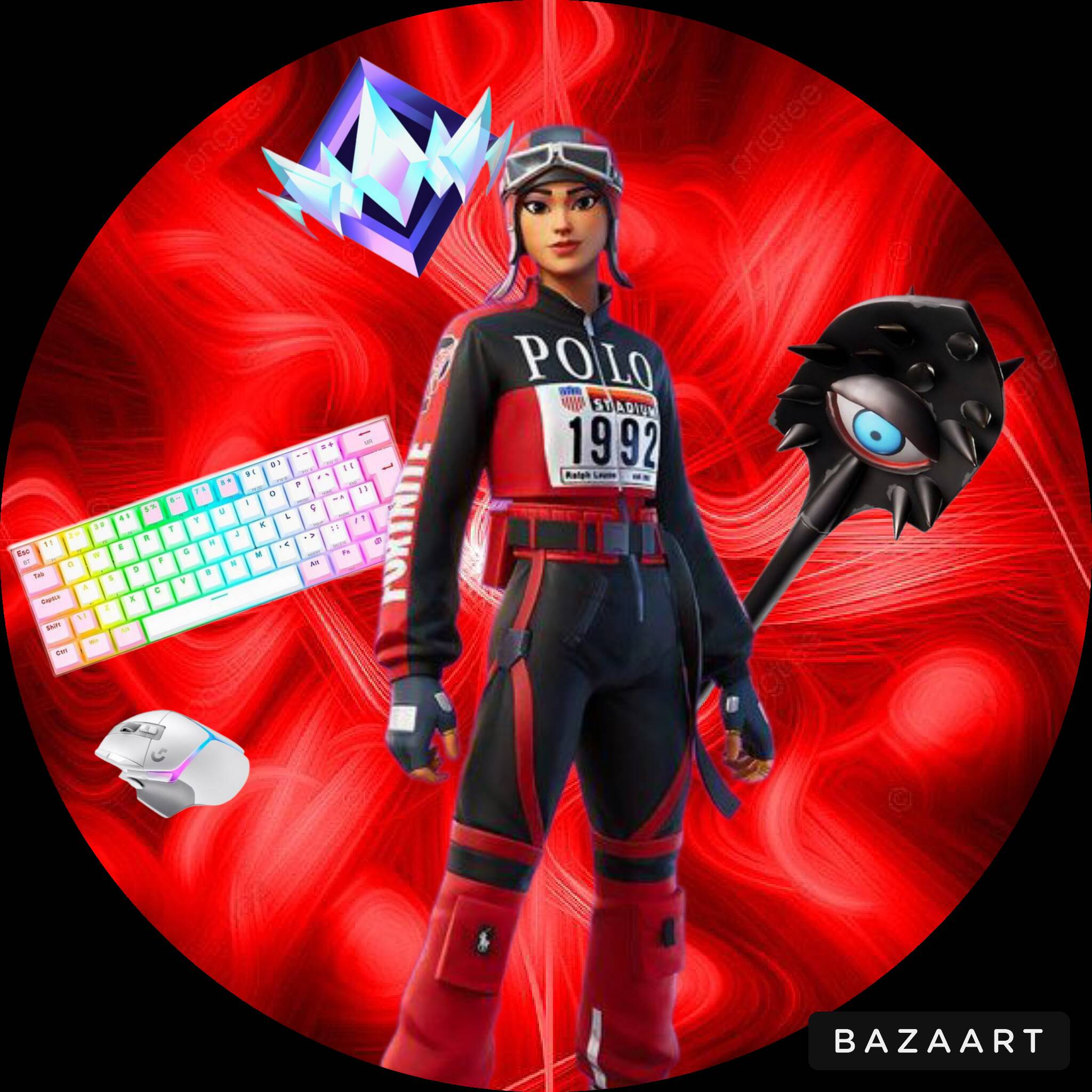 Foto de Perfil de Fortnite com Garota Estilosa e Picareta