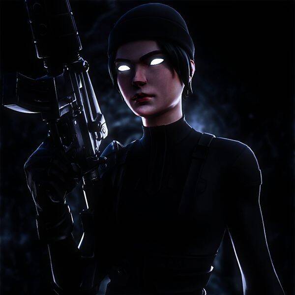 Foto de Perfil de Fortnite com Personagem Misterioso e Arma