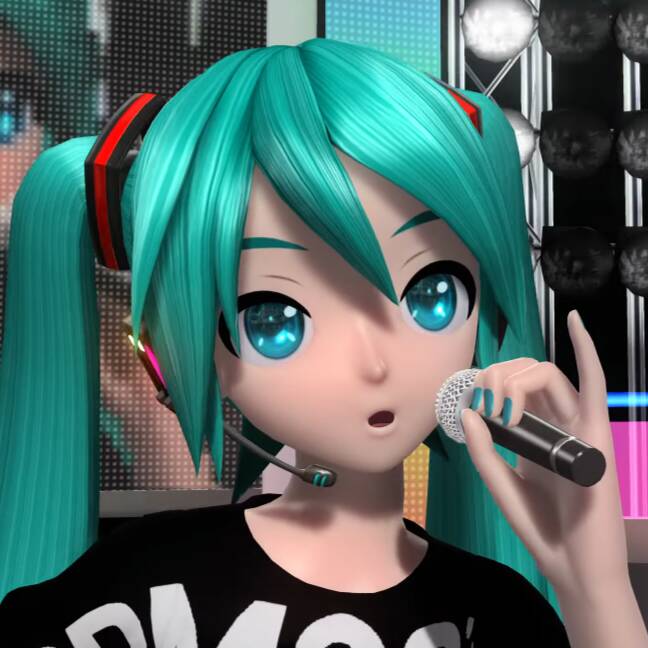 Pfp Profile Picture of Hatsune Miku Singing with Microphone