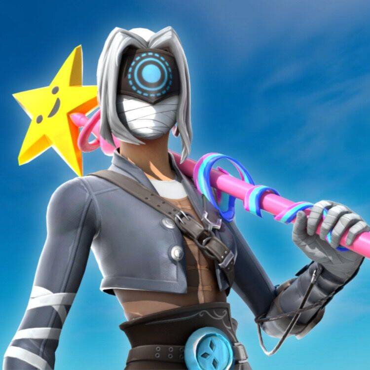Foto de Perfil de Fortnite do Personagem com Estrela e Bastão Colorido