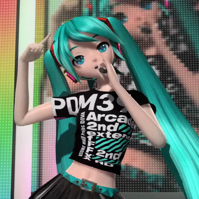 Pfp Profile Picture of Hatsune Miku with Blue Hair and Stylish T-Shirt