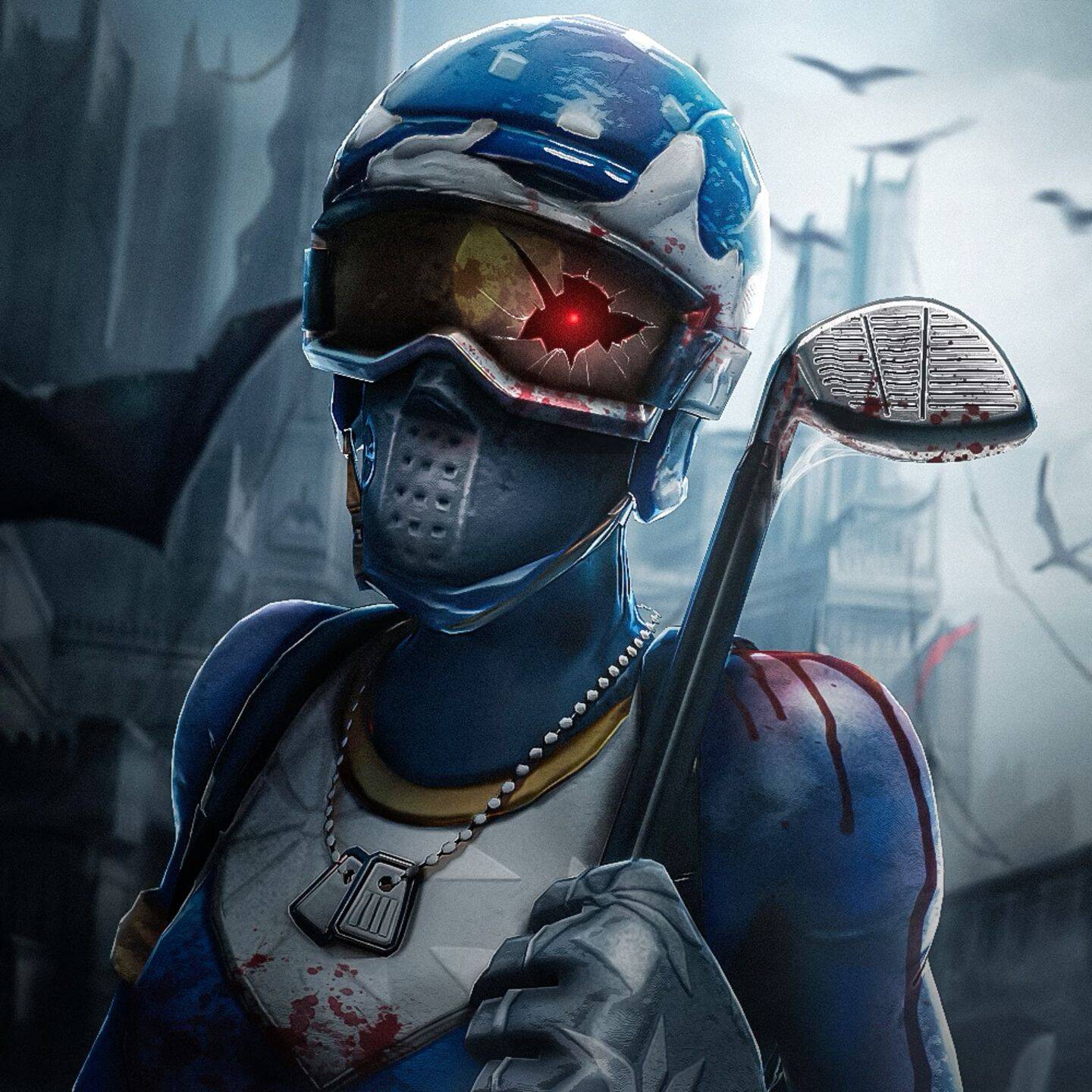 Foto de Perfil de Fortnite do Tryhard com Capacete e Taco