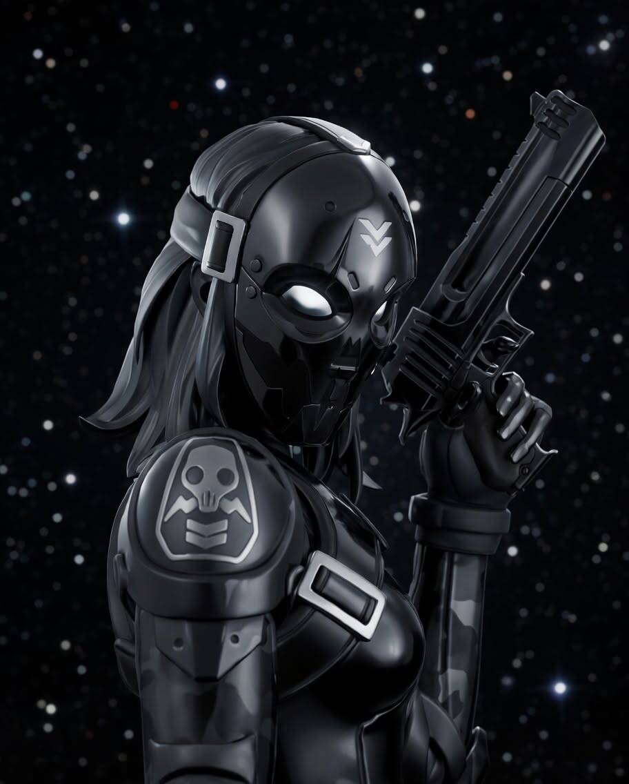 Foto de Perfil de Fortnite da Garota Skin Sombria com Arma