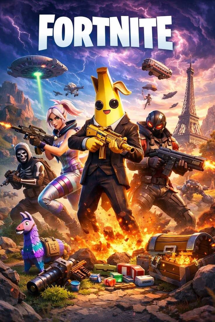 Foto de Perfil de Fortnite do Banana com Arma