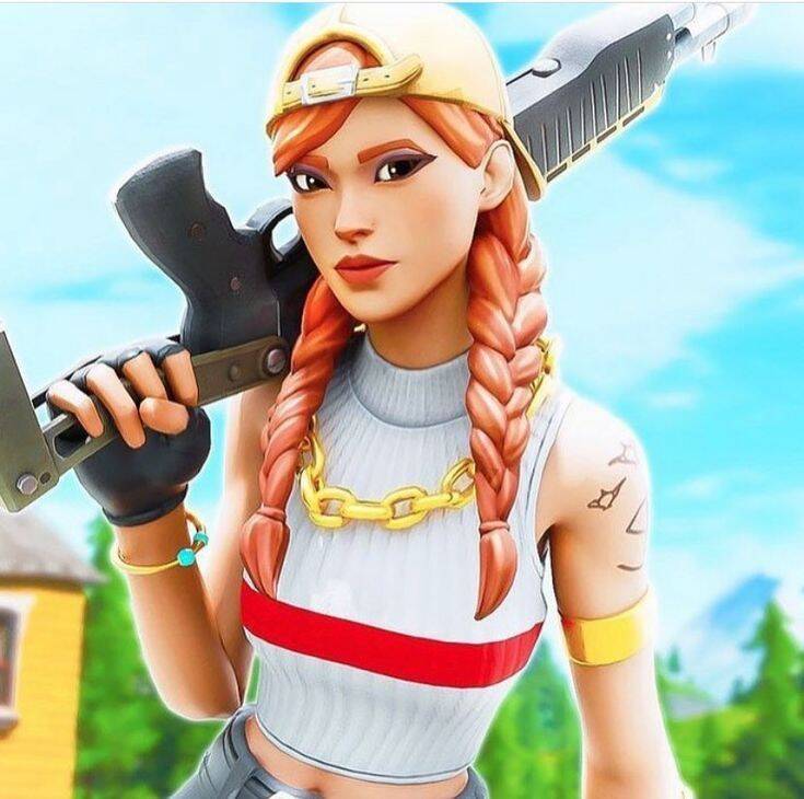 Foto de Perfil de Fortnite Garota com Arma e Trança