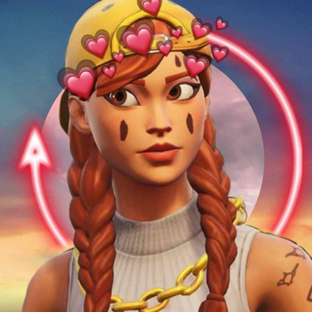 Foto de Perfil de Fortnite Garota com Corações e Chapéu