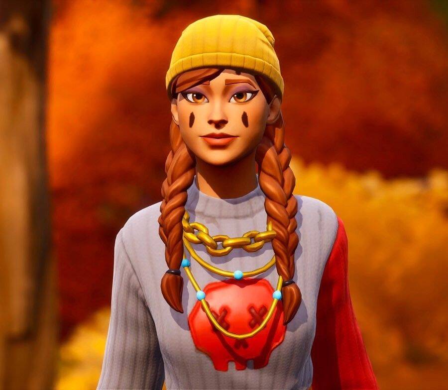 Foto de Perfil de Fortnite Garota com Cabelo Trançado e Suéter Colorido