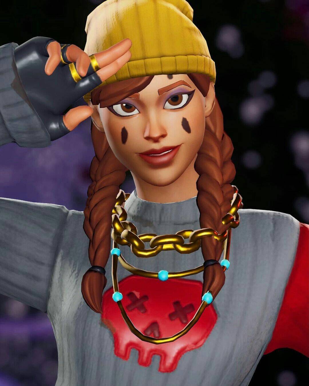 Foto de Perfil de Fortnite da Garota com Boné Amarelo e Corrente