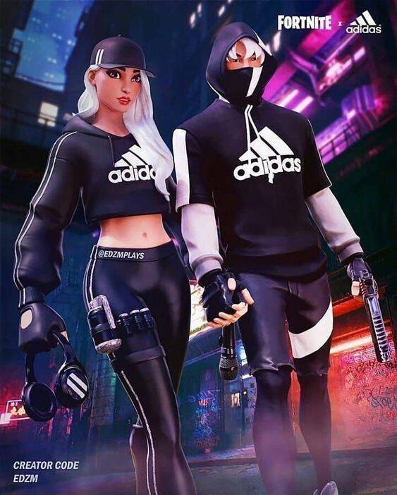Foto de Perfil de Fortnite do Casal com Roupas Adidas