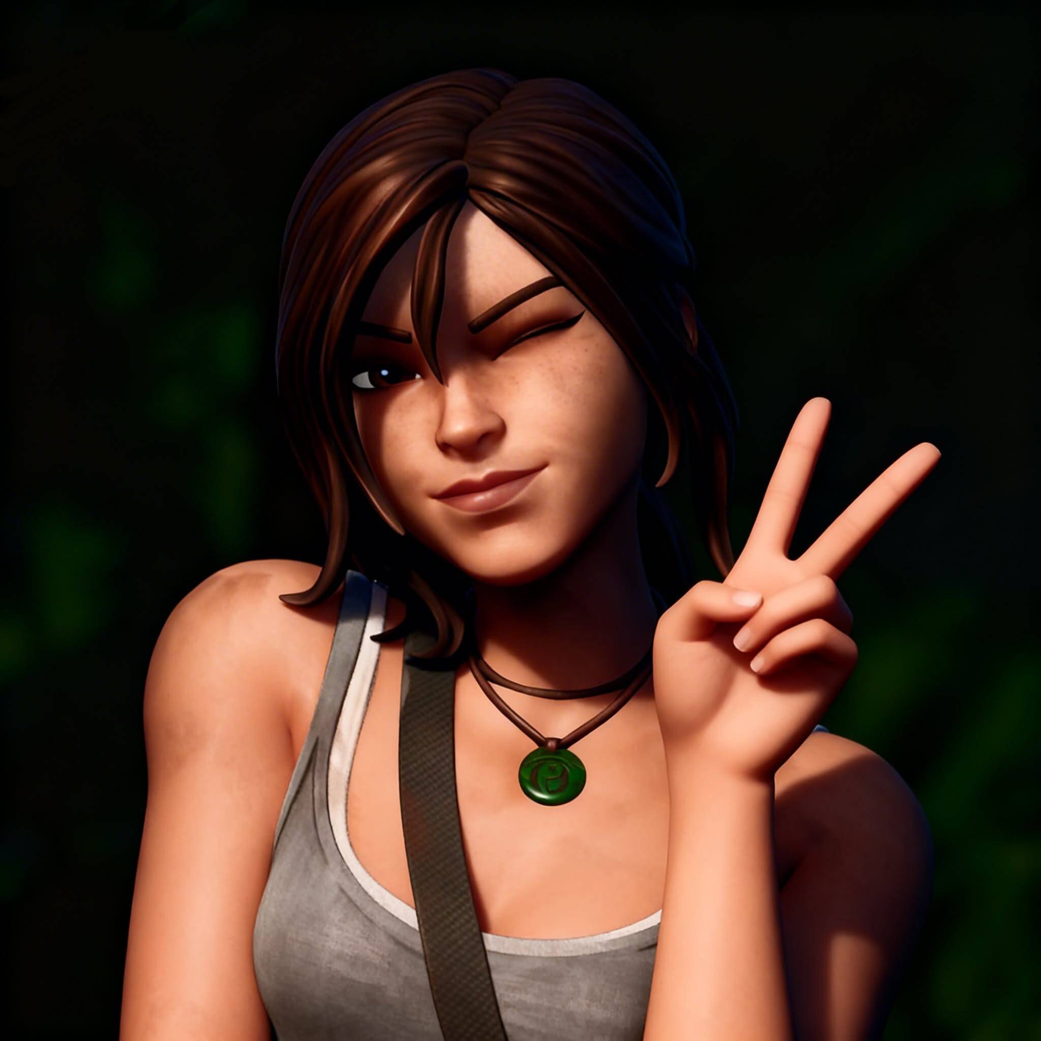 Chica con signo de la paz Imagen de perfil de Fortnite