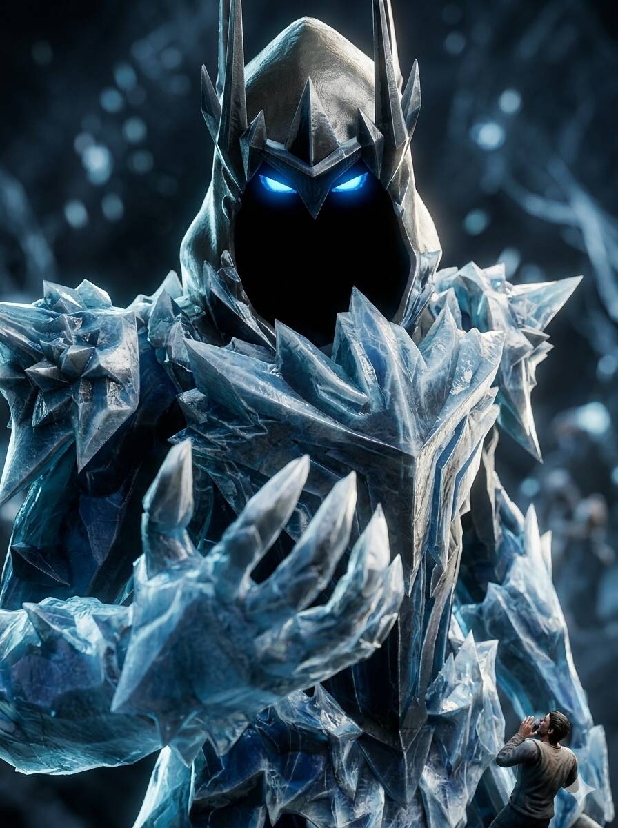 Imagen de perfil de Fortnite del Rey de Hielo con armadura brillante