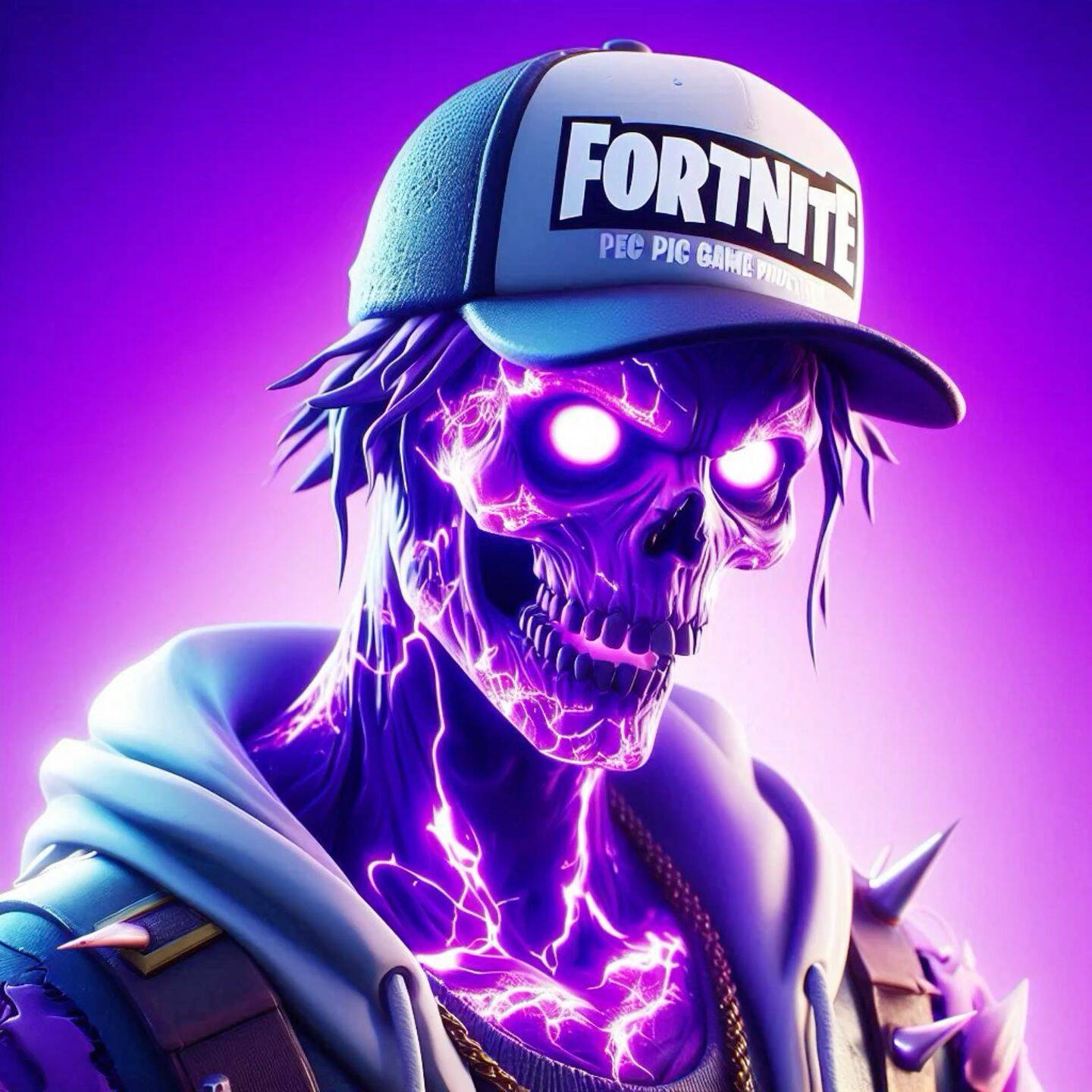 Imagen de perfil de Fortnite del esqueleto morado con gorra